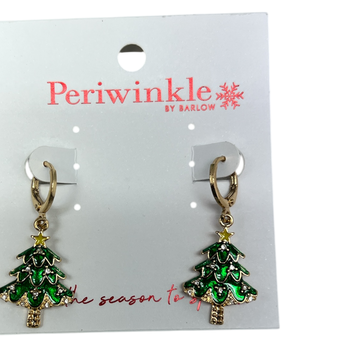 Christmas Tree with Crystals Earrings