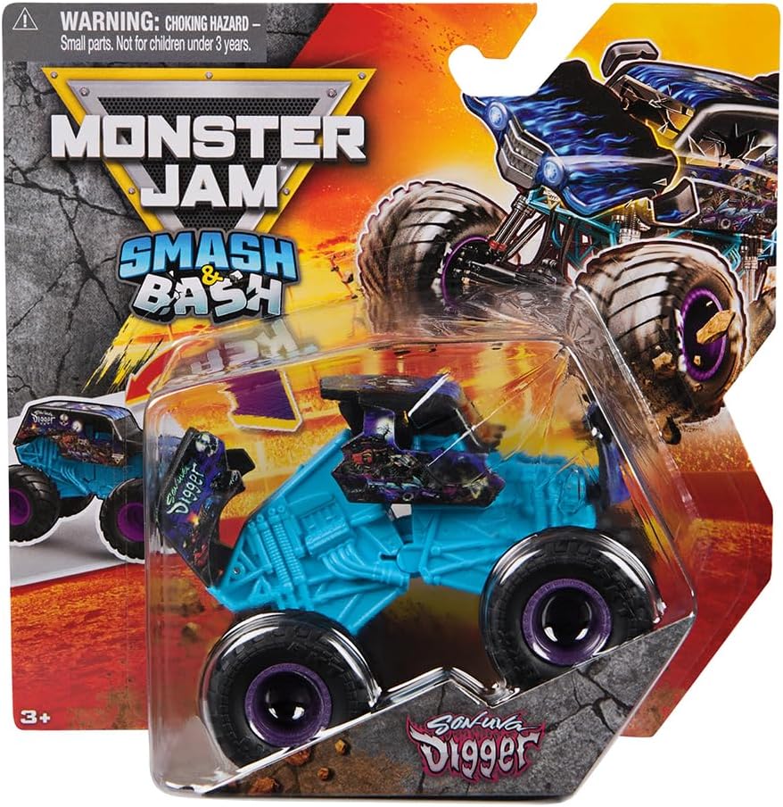 Monster Jam 1:64 Scale Smash and Bash Monster Truck - Son-uva Digger