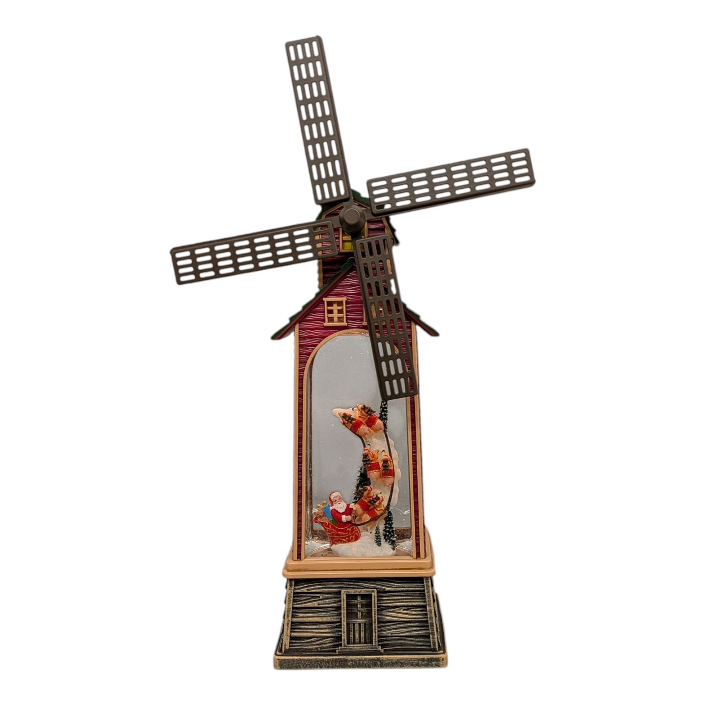 Lighted Windmill Snowglobe - Santa in his Sleigh