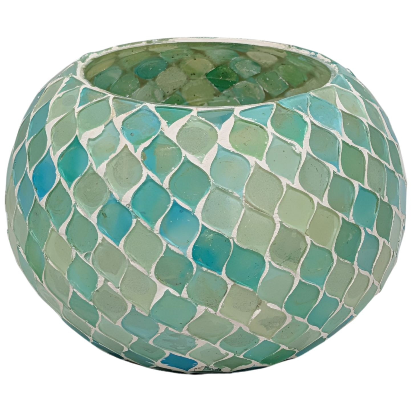 Luminescent Turquoise Gem: Cylindrical Mosaic Vessels