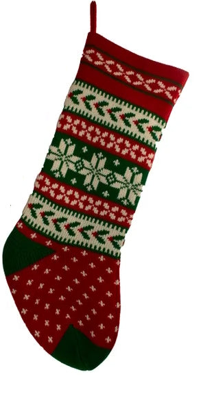 Snowflake Heavy Knit Christmas Stocking