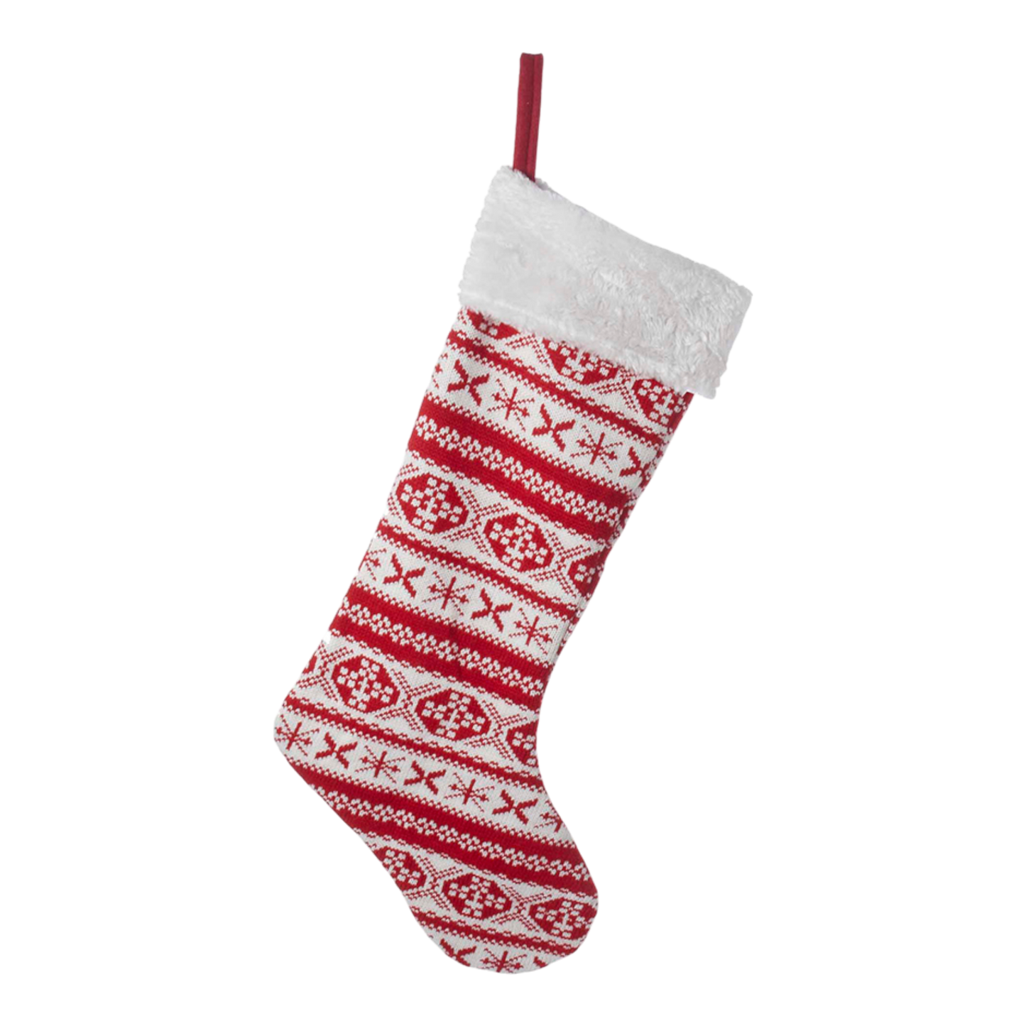 Red Nordic Snowflake Stocking