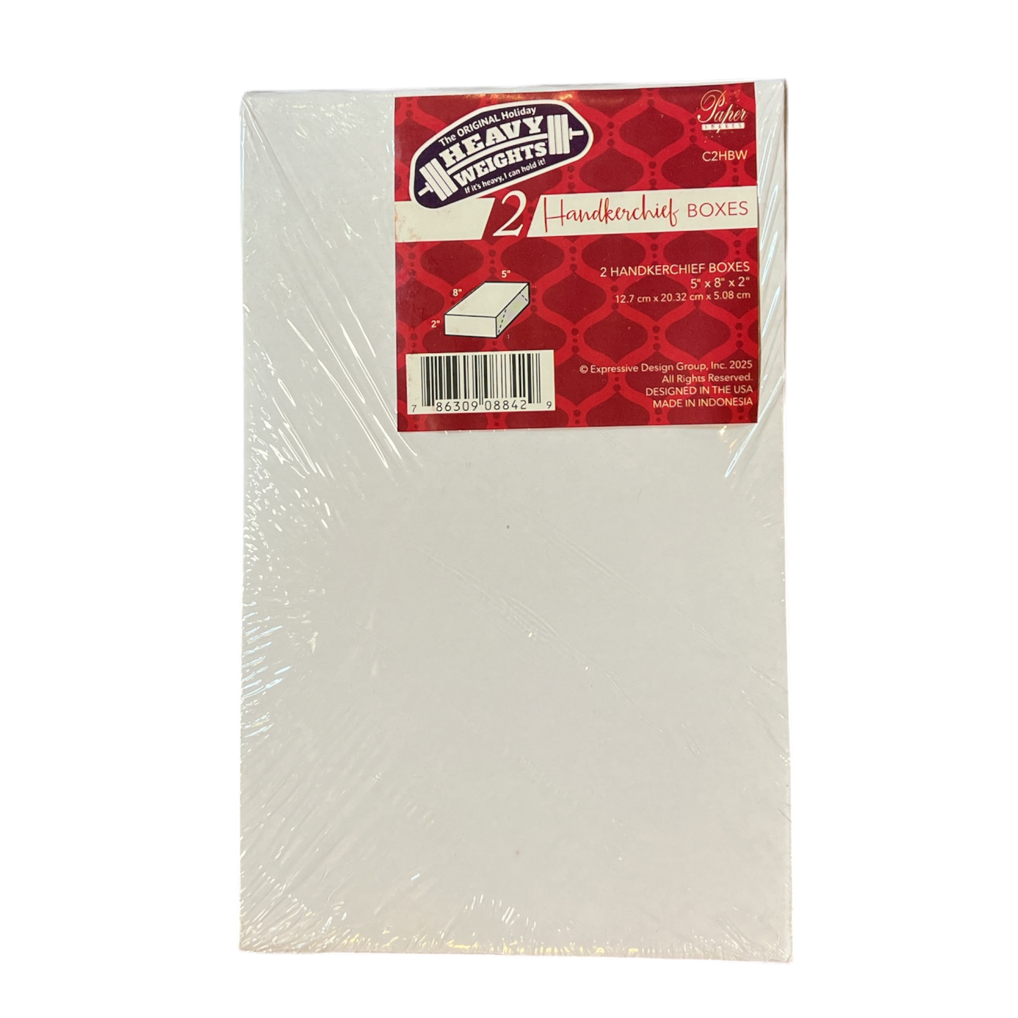 White Handkerchief Gift Boxes - 2 Pack