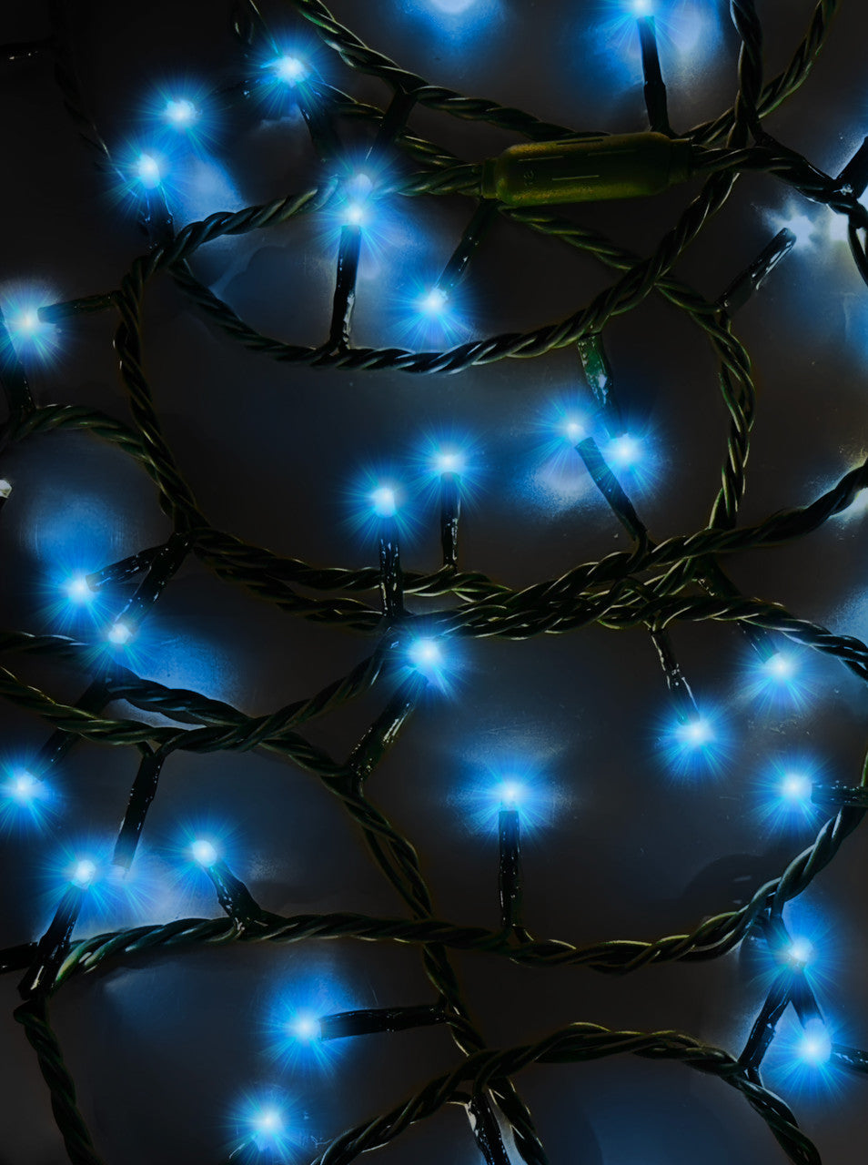 Jingle Bright 100 LED Light Set - Blue - Green Wire