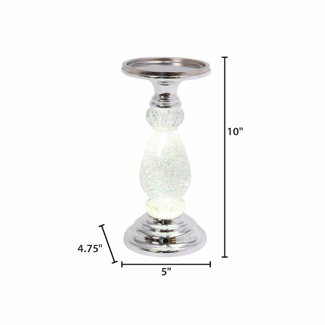 Lighted Spinning Waterglobe Candle Pedestal