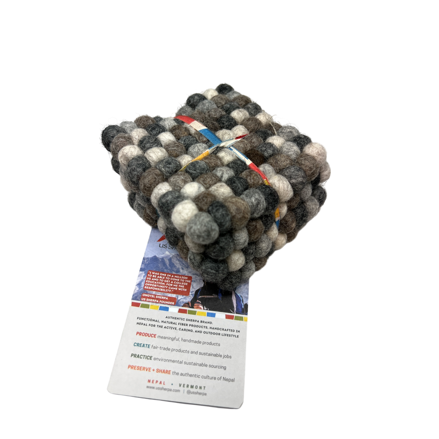 Square Felt Wool Ball Coaster