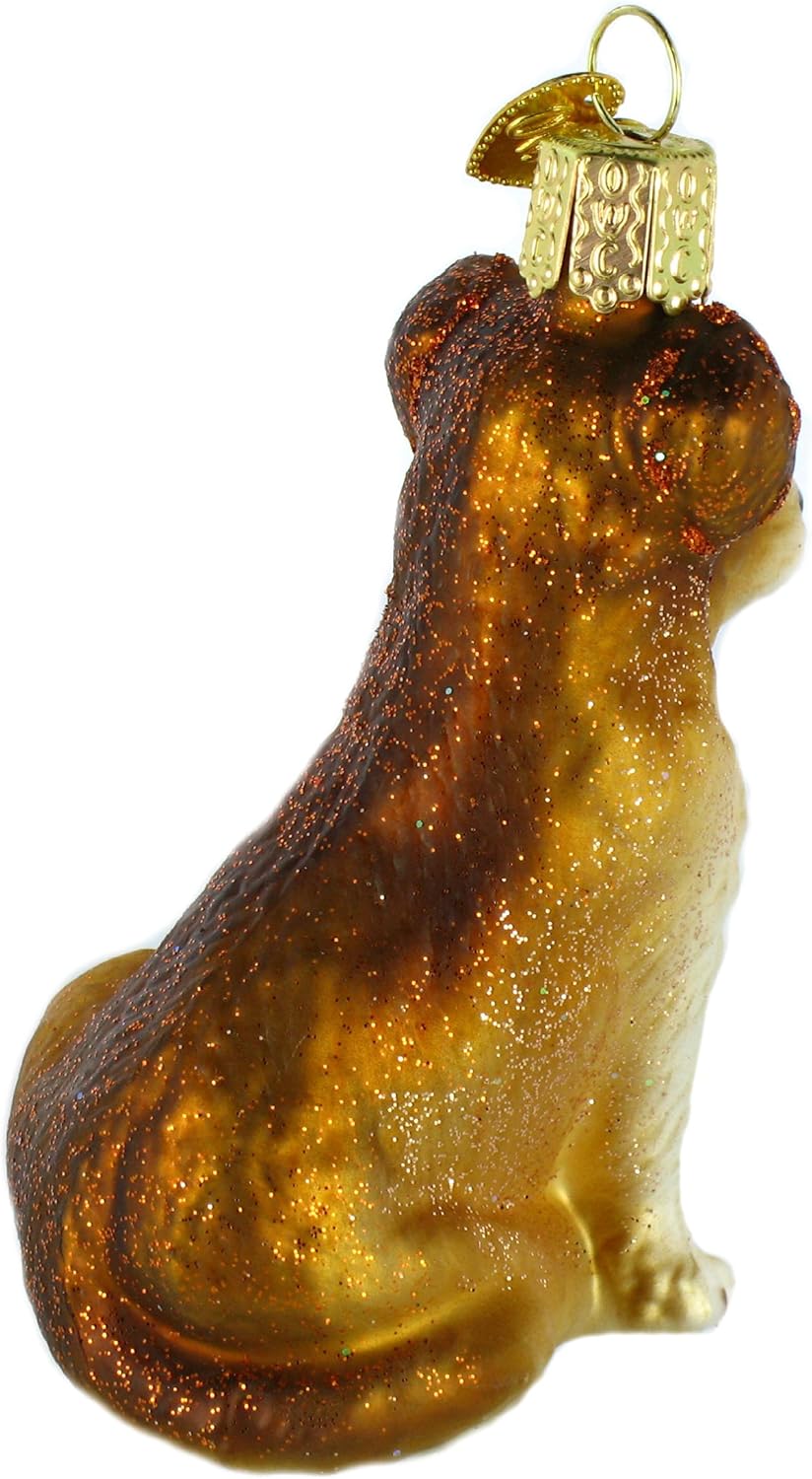 Shepherd Puppy Glass Ornament