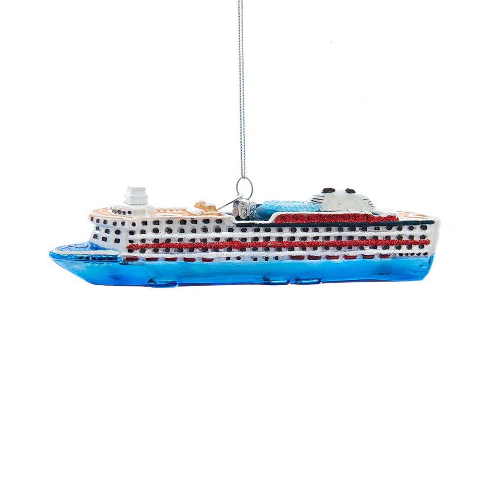 Glass Cruise Ship Ornament