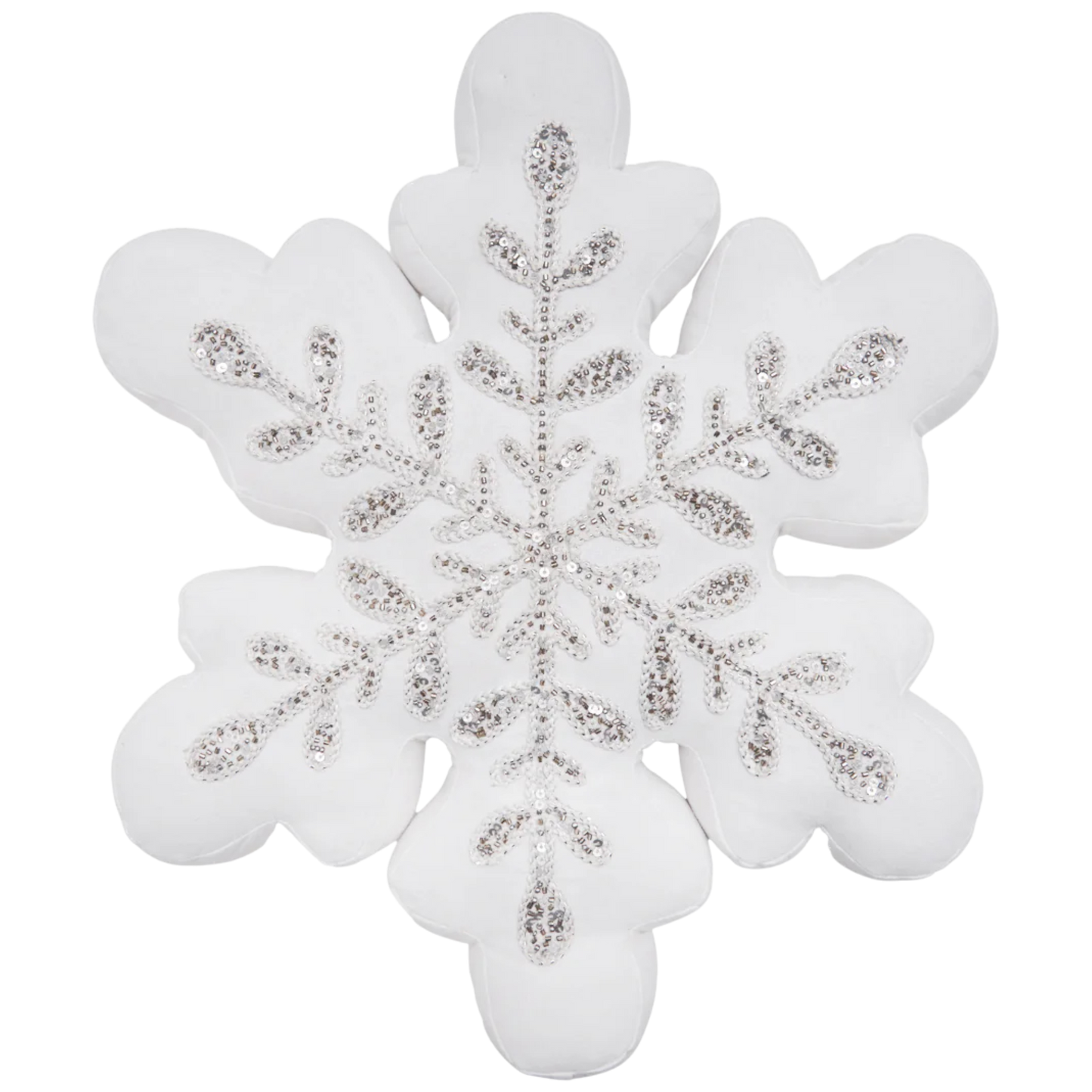 Glistening Snowflake Pillow - 16x18 inches