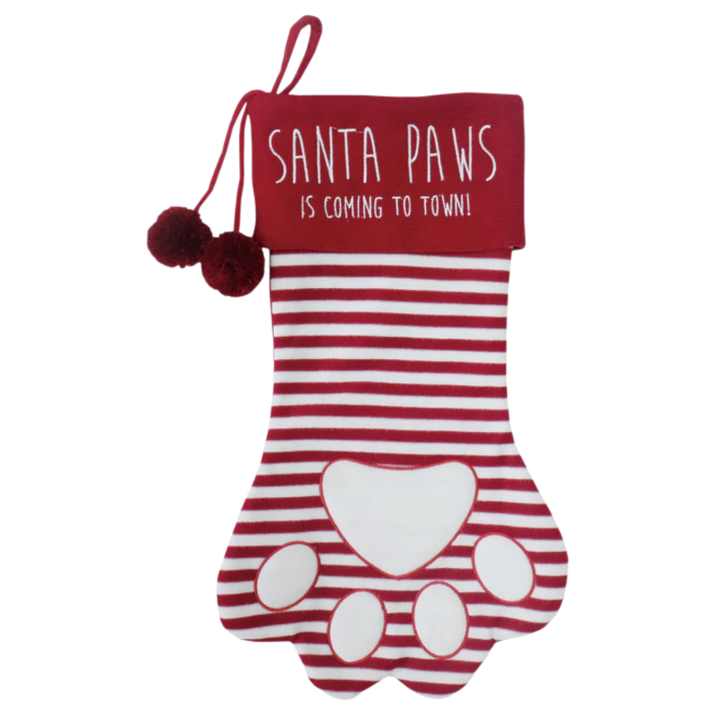 Cat's Paw Stocking - Embroidered -