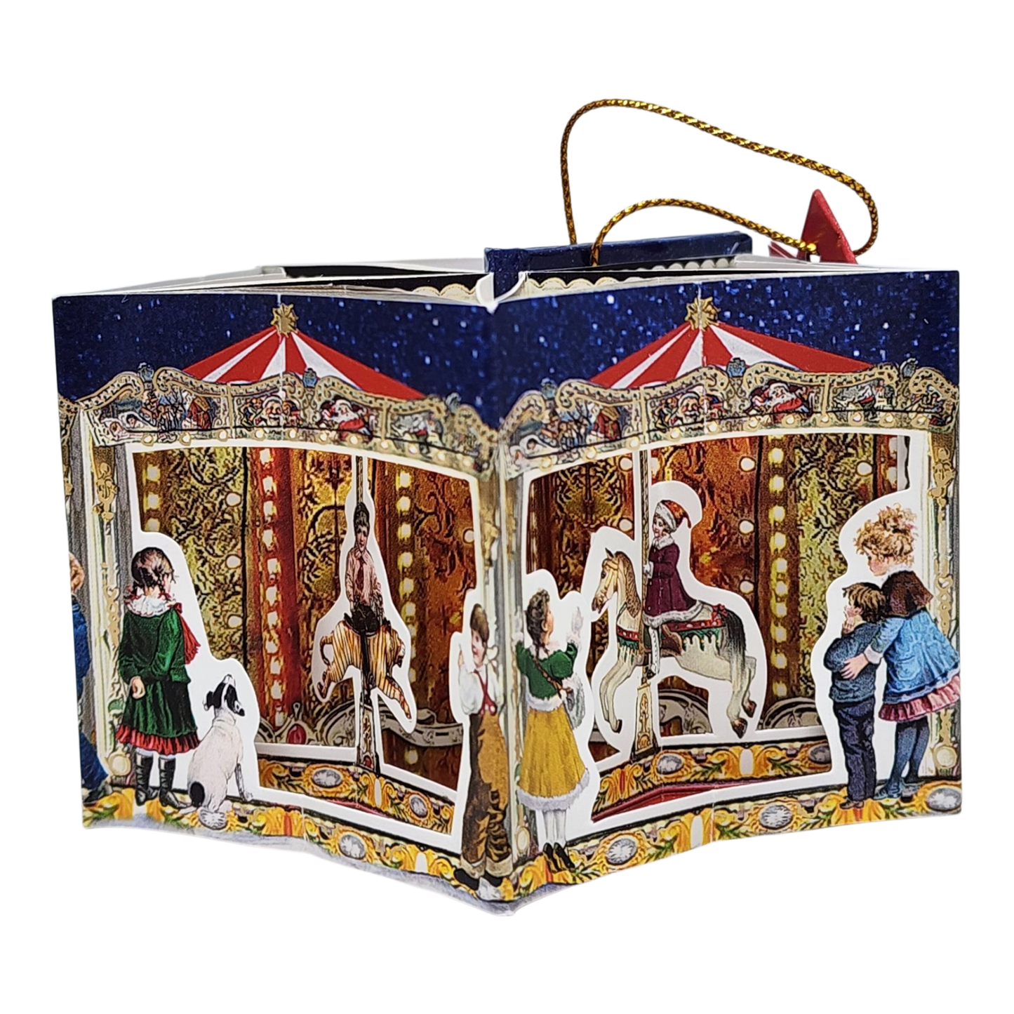 Popup Mini Book German Ornament - Frohe Weihnacht Carousel