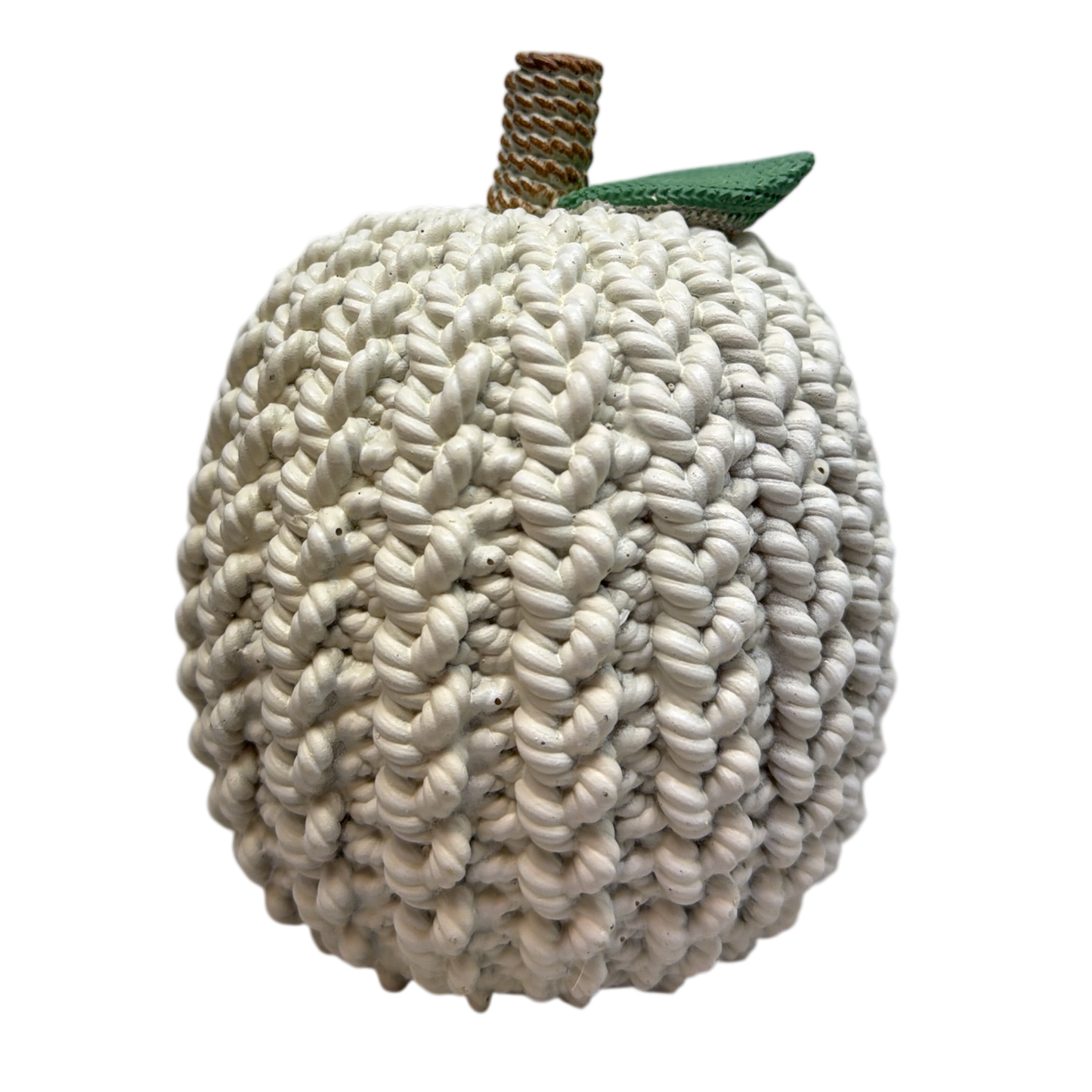 Cable Knit Look Harvest Pumpkins - Cream