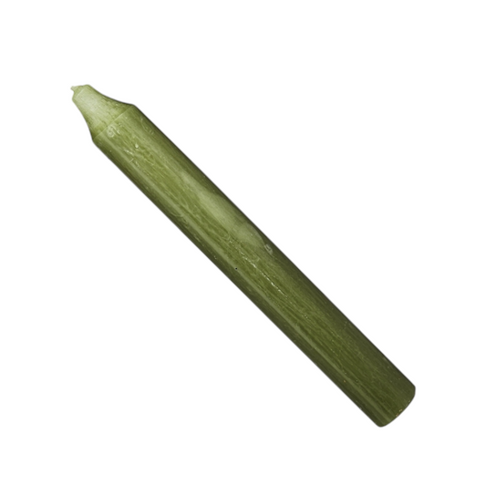 Rustic Taper Dinner Candle - 7 Inch Moss Green