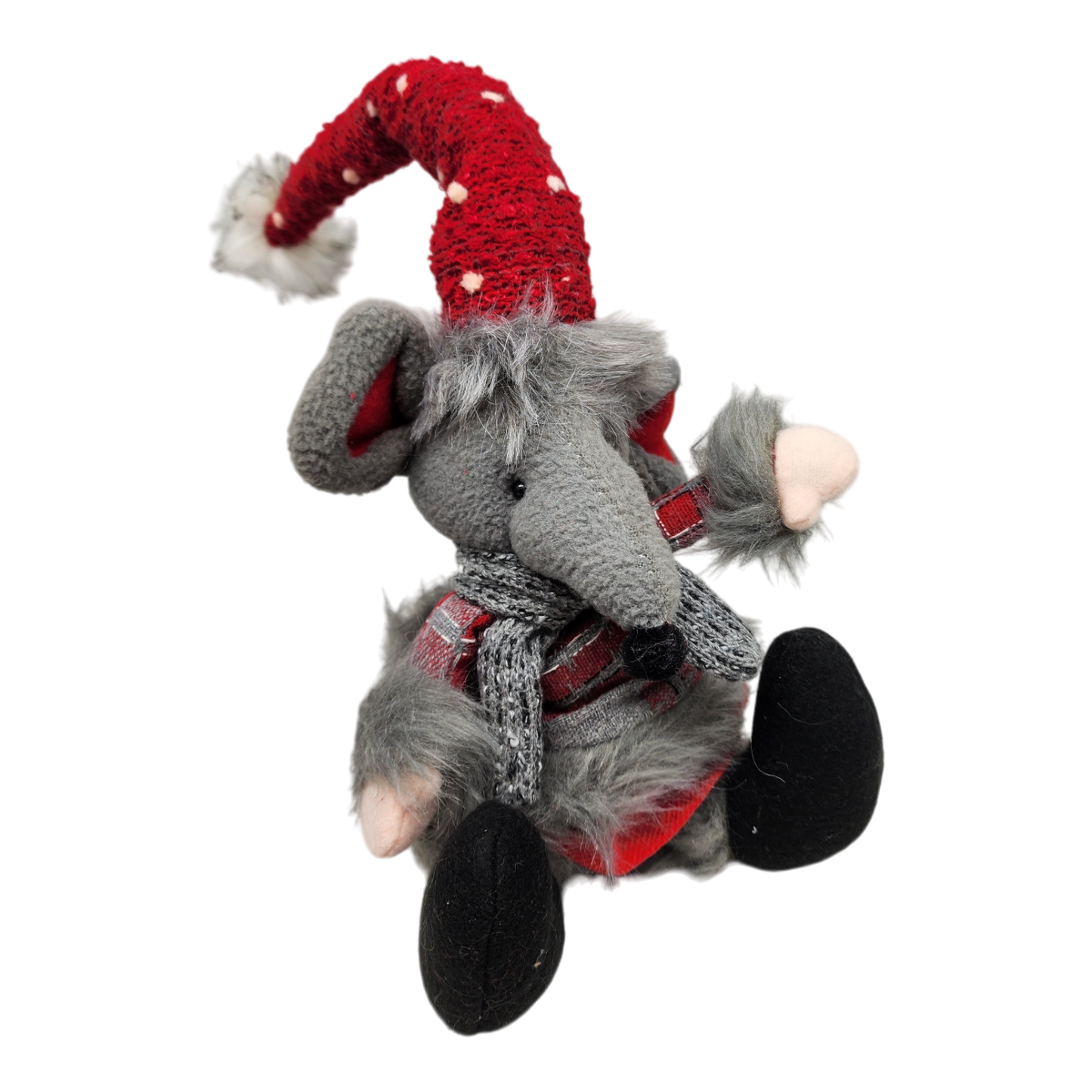 Plush Sitting Mouse - 16 Inch - Red Hat