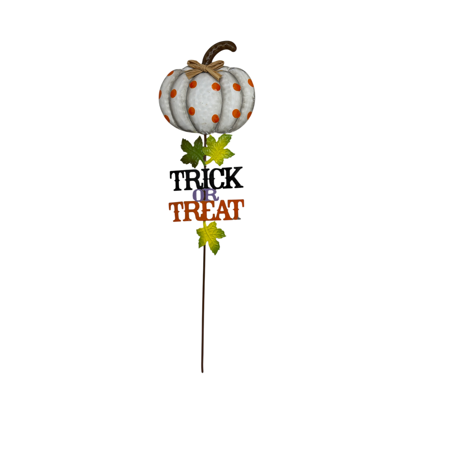 Trick Or Treat White Pumpkin Garden Stake