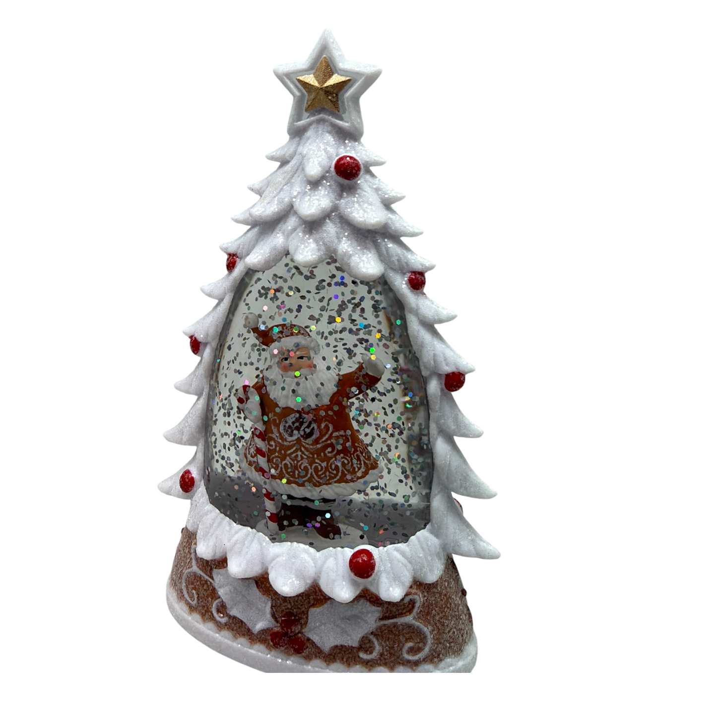 Lighted Gingerbread Santa Water Globe